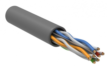 ITK Витая пара U/UTP кат.6 4х2х23AWG solid PVC серый (305м)