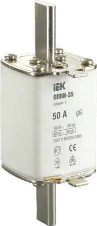 Плавкая вставка предохранителя ППНИ-35 габарит 1 50А IEK