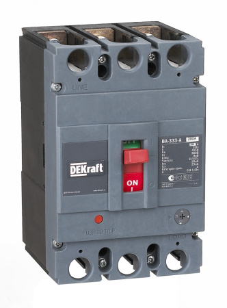 Выключатель автоматический 3п 200А диапазон уставок 160...200А 50кА ВА-333 DEKraft 21137DEK