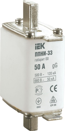 Плавкая вставка предохранителя ППНИ-33 габарит 00 80А IEK